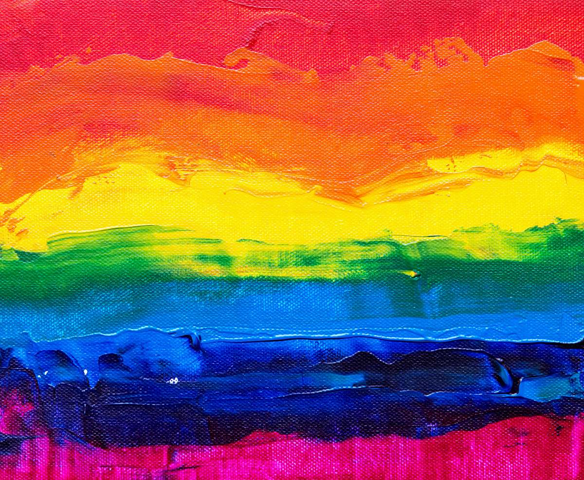 modern art multicolored abstract painting rainbow